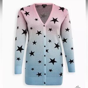 Torrid Gradient Star Cardigan in Pink and Blue